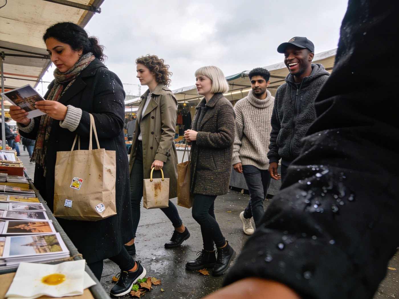 People exploring a local market together